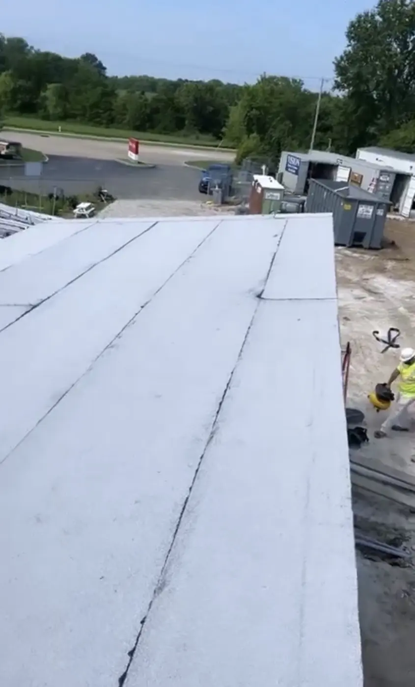 TPO membrane with welded laps